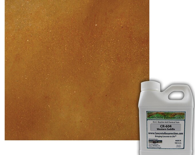 Concrete Stain Professional Easy to Use Acid Stain - Covers  25-65sq ft  Creates Beautiful Highs and Lows Western Saddle (Orange Undertones)