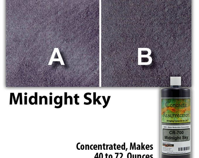 Water Based Concentrated Concrete Stain 8oz Bottle - Midnight Sky Interior or Exterior, Commercial or Residential, Free Shipping, UV Stable