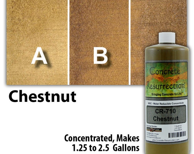 Water Based Conentrated Concrete Stain 32oz Bottle - Chestnut Interior or Exterior, Commercial or Residential, Free Shipping, UV Stable