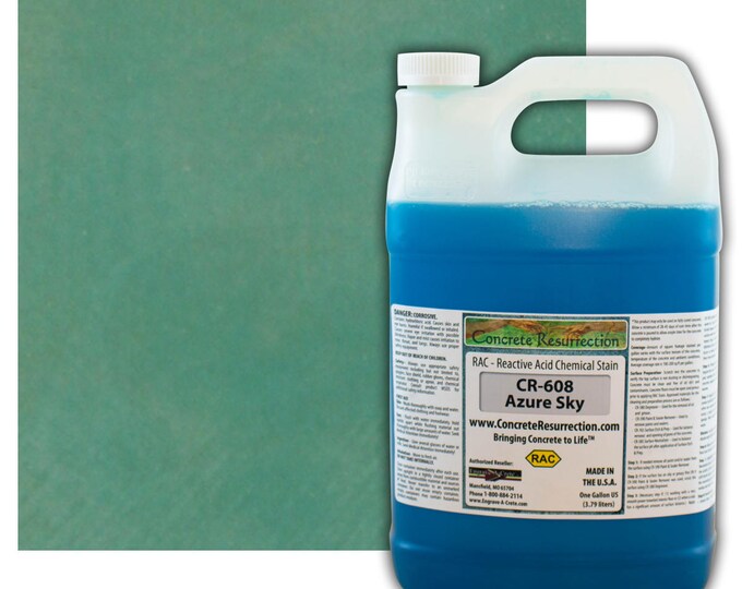 Concrete Stain Professional Easy to Use Acid Stain - Covers  100-400sq ft  Creates Beautiful Highs and Lows Azure Sky