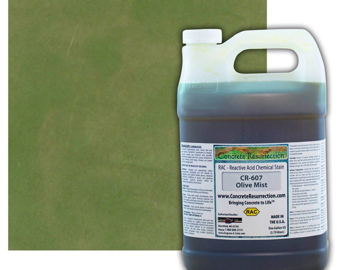 Concrete Stain Professional Easy to Use Acid Stain - Covers  100-400sq ft  Creates Beautiful Highs and Lows Olive Mist