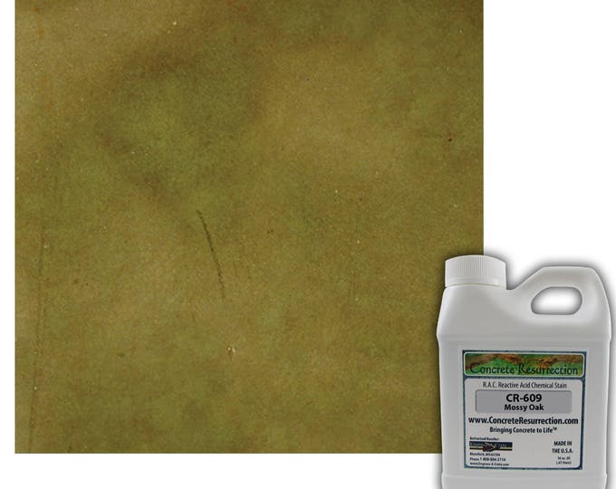 Concrete Stain Professional Easy to Use Acid Stain - Covers  25-65sq ft  Creates Beautiful Highs and Lows Mossy Oak (Sage Green)