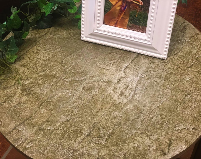 Stone Textured Concrete Lazy Susan CharcuterieBoard, Centerpiece or Ottoman Tray Soft Olive Green