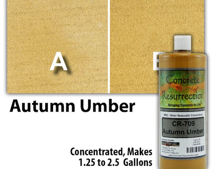 Water Based Conentrated Concrete Stain 32oz Bottle - Autumn Umber Interior or Exterior, Commercial or Residential, Free Shipping, UV Stable