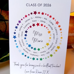 Thank You Teacher Card • Personalised Class Present Group Gift • Leaving Teacher Appreciation Nursery Whole Class Gift, Circle Class of 2026 bild 16