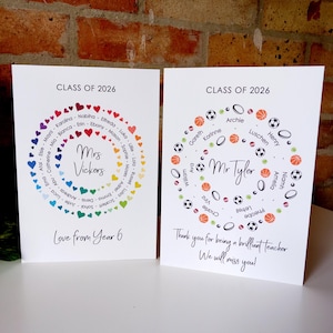 Thank You Teacher Card • Personalised Class Present Group Gift • Leaving Teacher Appreciation Nursery Whole Class Gift, Circle Class of 2026 bild 7