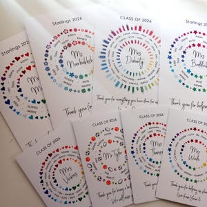 Thank You Teacher Card • Personalised Class Present Group Gift • Leaving Teacher Appreciation Nursery Whole Class Gift, Circle Class of 2026 bild 8