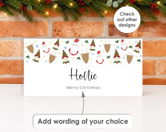 Personalised Christmas Money Envelope • Christmas Cash Holder, Xmas Money Wallet, Cash Gift Envelope, Stocking Money Kids, Grandchildren