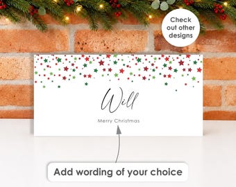 Personalised Christmas Money Envelope • Christmas Wallet for Kids, Adults, Couples, Him, Her Modern Design Festive Xmas Voucher Gift Card