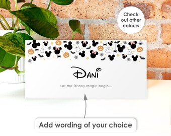 NEW Personalised Disney Style Money Wallet • Disneyland Paris Holiday Gift Voucher Envelope Disney World Spending Birthday Wedding Halloween