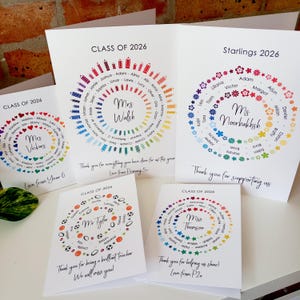 Thank You Teacher Card • Personalised Class Present Group Gift • Leaving Teacher Appreciation Nursery Whole Class Gift, Circle Class of 2026 bild 3