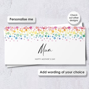 Personalised Mother's Day Money Wallet, Mothers Day Money Card, Mother Day Gift Voucher Envelope, Gift for Mummy, Happy Mothers Day for mum