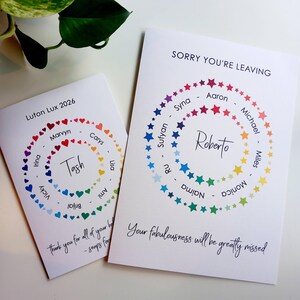 Personalised Sorry You're Leaving, New Job Leaving Card, On Your Retirement, Good Luck, You'll Be Missed Large card A4 Colleague Group Gift image 8