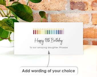 Personalised Birthday Gift Wallet Money Envelope • Cash Voucher Gift, Money Ticket Voucher Envelope Any Age 18th 21st 30th 40th 50th Candles