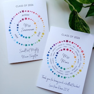 Thank You Teacher Card • Personalised Class Present Group Gift • Leaving Teacher Appreciation Nursery Whole Class Gift, Circle Class of 2026 bild 18