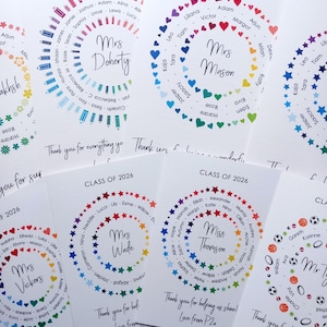 Thank You Teacher Card • Personalised Class Present Group Gift • Leaving Teacher Appreciation Nursery Whole Class Gift, Circle Class of 2026 bild 9
