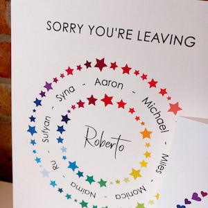 Personalised Sorry You're Leaving, New Job Leaving Card, On Your Retirement, Good Luck, You'll Be Missed Large card A4 Colleague Group Gift image 10