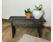 Rustic plant stand wood bench Farmhouse entryway bench Primitive farmhouse front porch plant stand bench Coffee side table