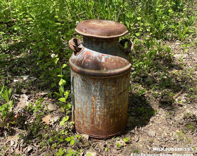 Vintage Milk Can Front Porch Decor Antique Milk Tin Etsy