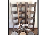 Rustic 5ft blanket ladder, Wooden farmhouse quilt ladder, 5' distressed towel rack, decorative country decor furniture, Nursery decor