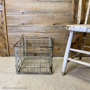 Vintage Wire Milk Crate - Etsy