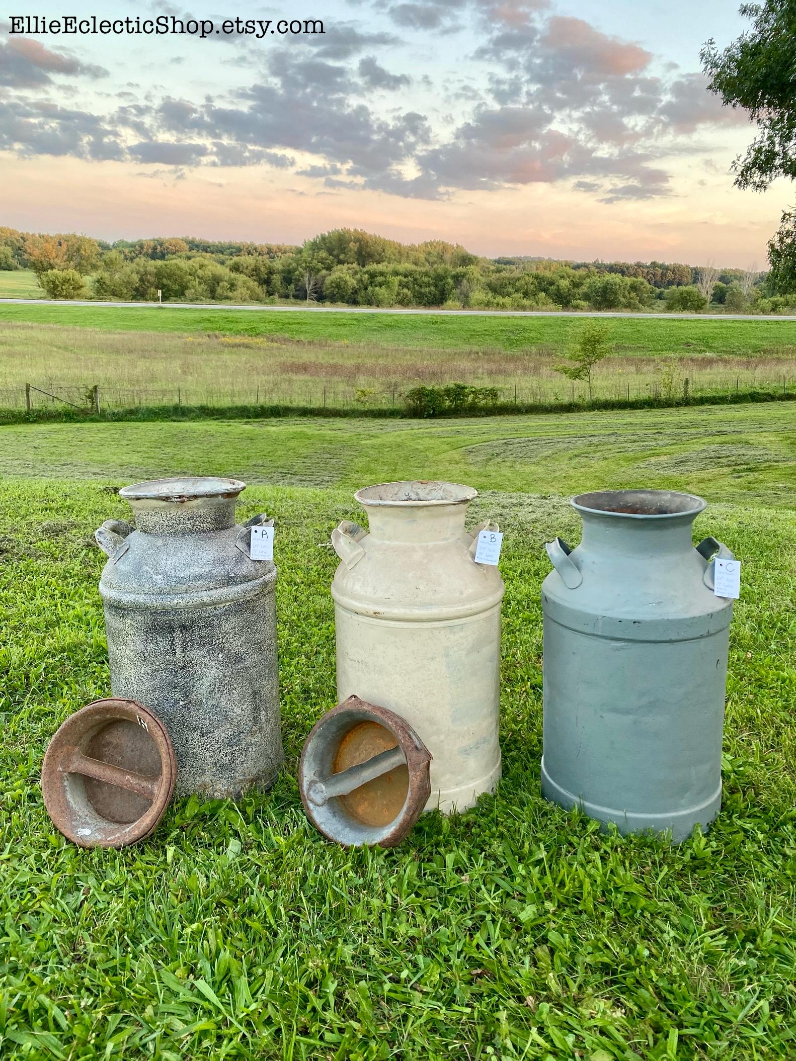 Antique Metal Milk Can - Etsy