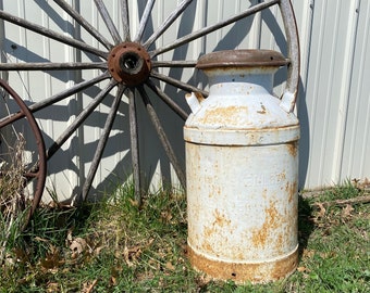 Large vintage milk can, 24” tall rustic country decor