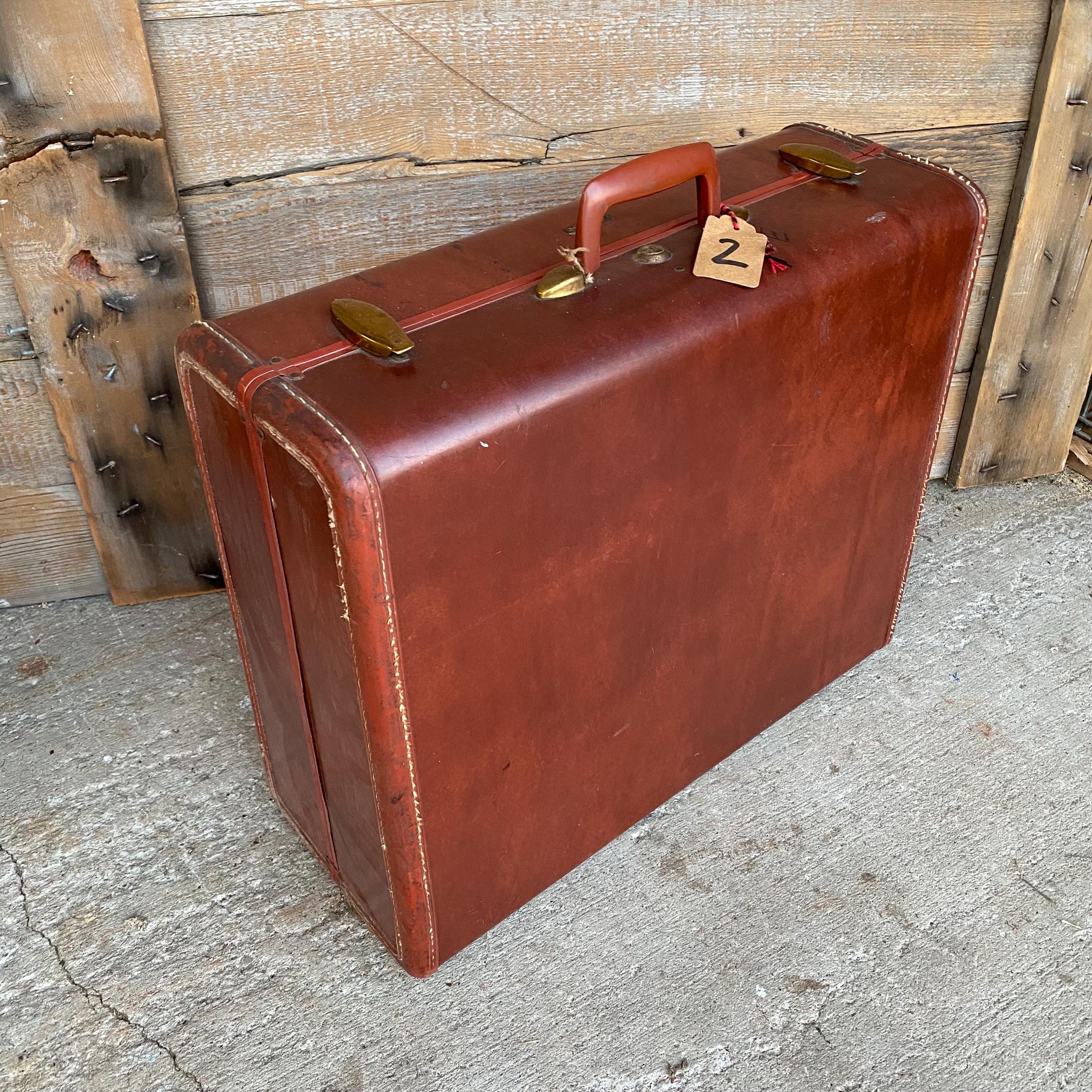 Brown Samsonite luggage suit case, Vintage suitcase decor, Retro travel photography prop, farmhouse wanderlust home decor storage