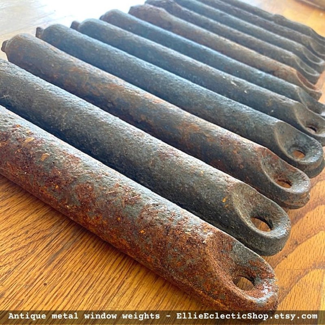 Vintage window weights Antique 5 and 6 pound metal window Etsy