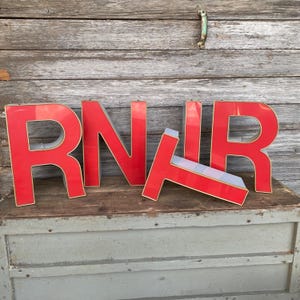 Vintage marquee letters | Rustic industrial wedding decor, 3D initial letters for quirky home office decor