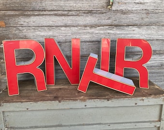 Vintage marquee letters | Rustic industrial wedding decor, 3D initial letters for quirky home office decor