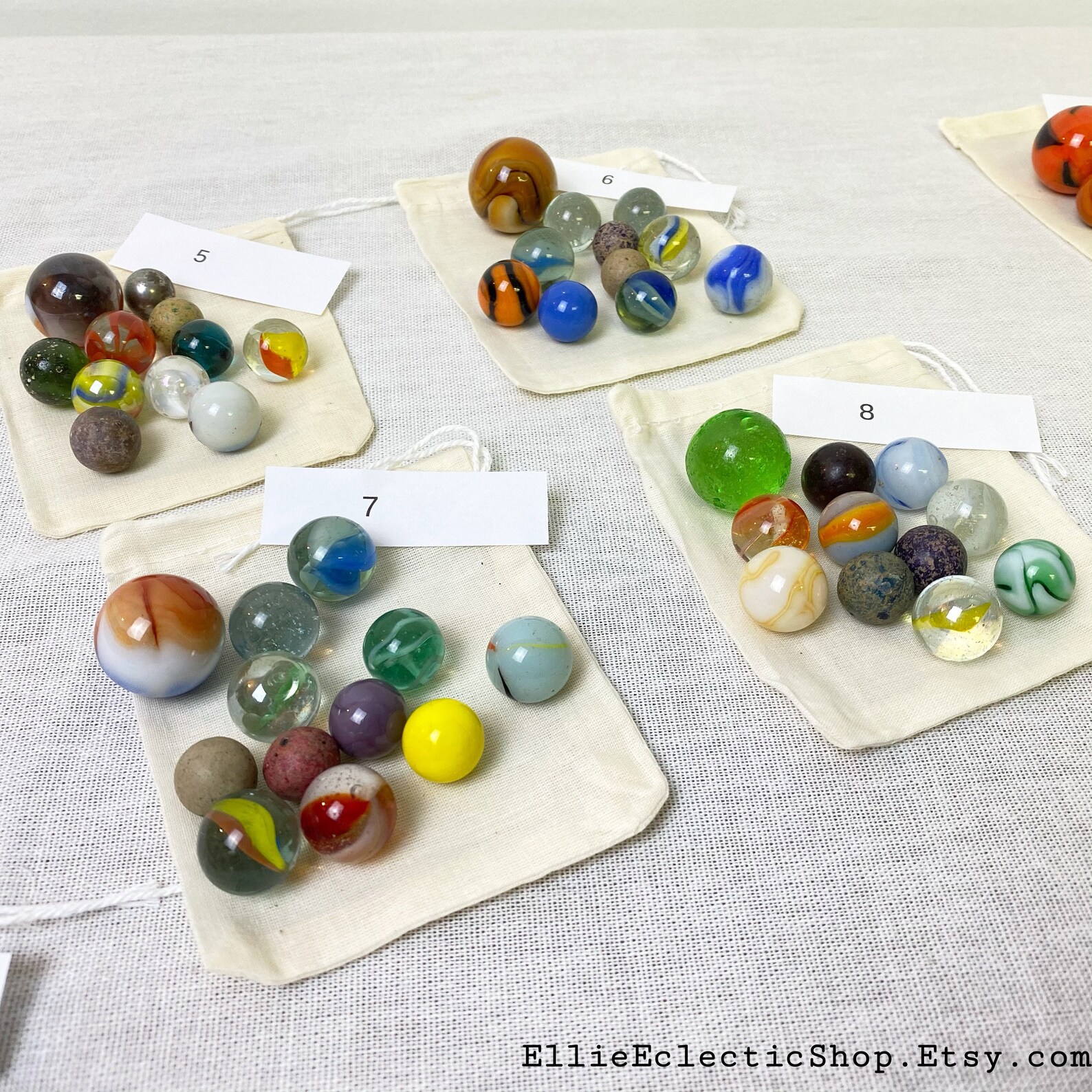 Vintage Marbles in Drawstring Bag Assorted Bag of Marbles Etsy