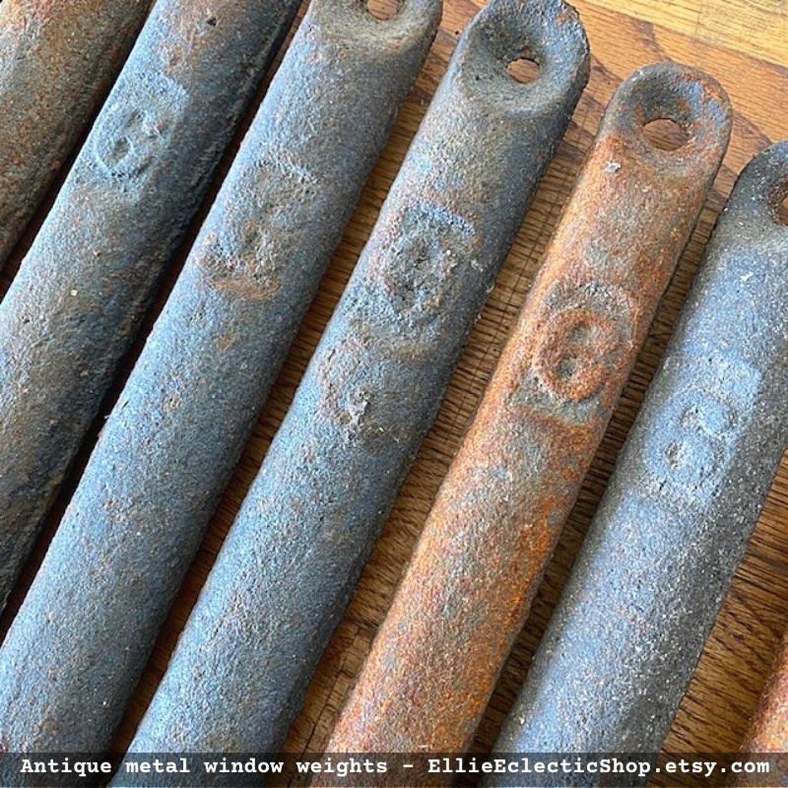 Vintage window weights Antique 5 and 6 pound metal window Etsy