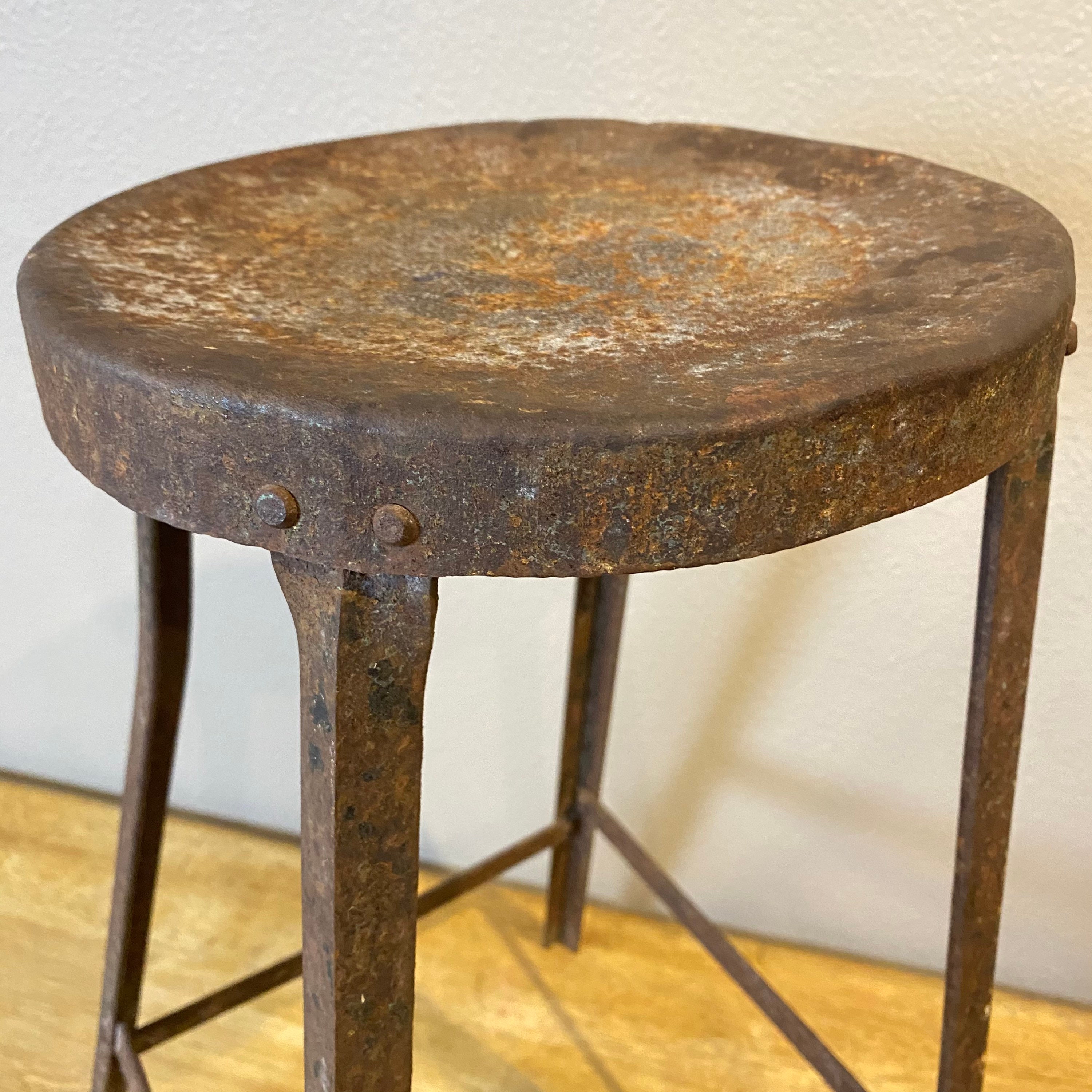 Vintage Metal Stool Round | Salvaged Vintage Industrial