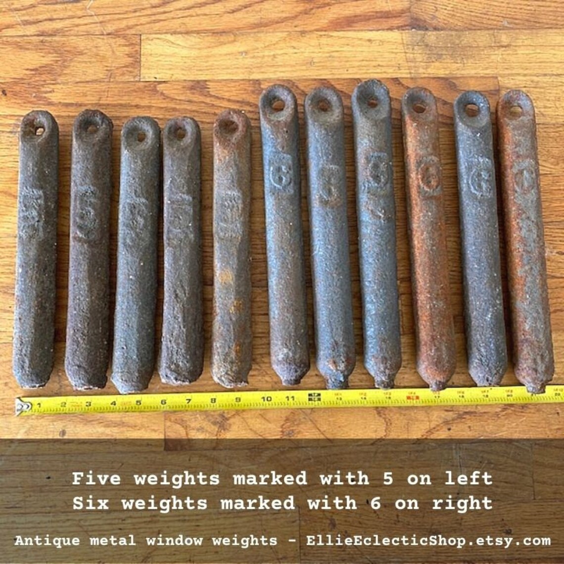 Vintage window weights Antique 5 and 6 pound metal window Etsy