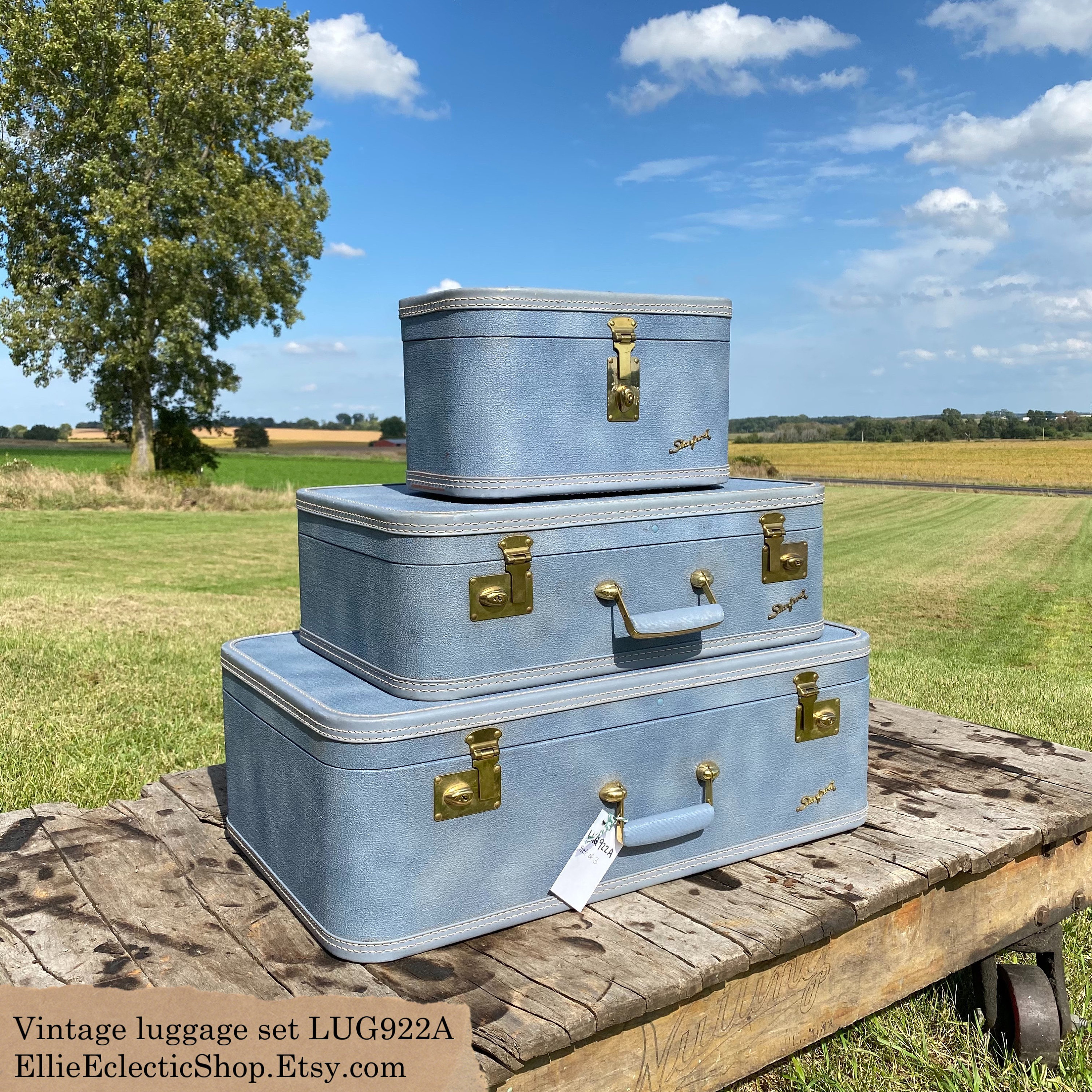 超レア♪【3列サイズ】英国♠️アンティークシャツケース★見学大歓迎 Amazon.com | urecity Vintage Luggage Sets of 3 Piece