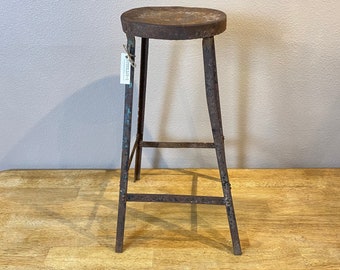 Vintage Metal Stool Round | Salvaged Vintage Industrial