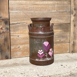 Old milk can rustic modern farmhouse decor, Vintage country home decoration