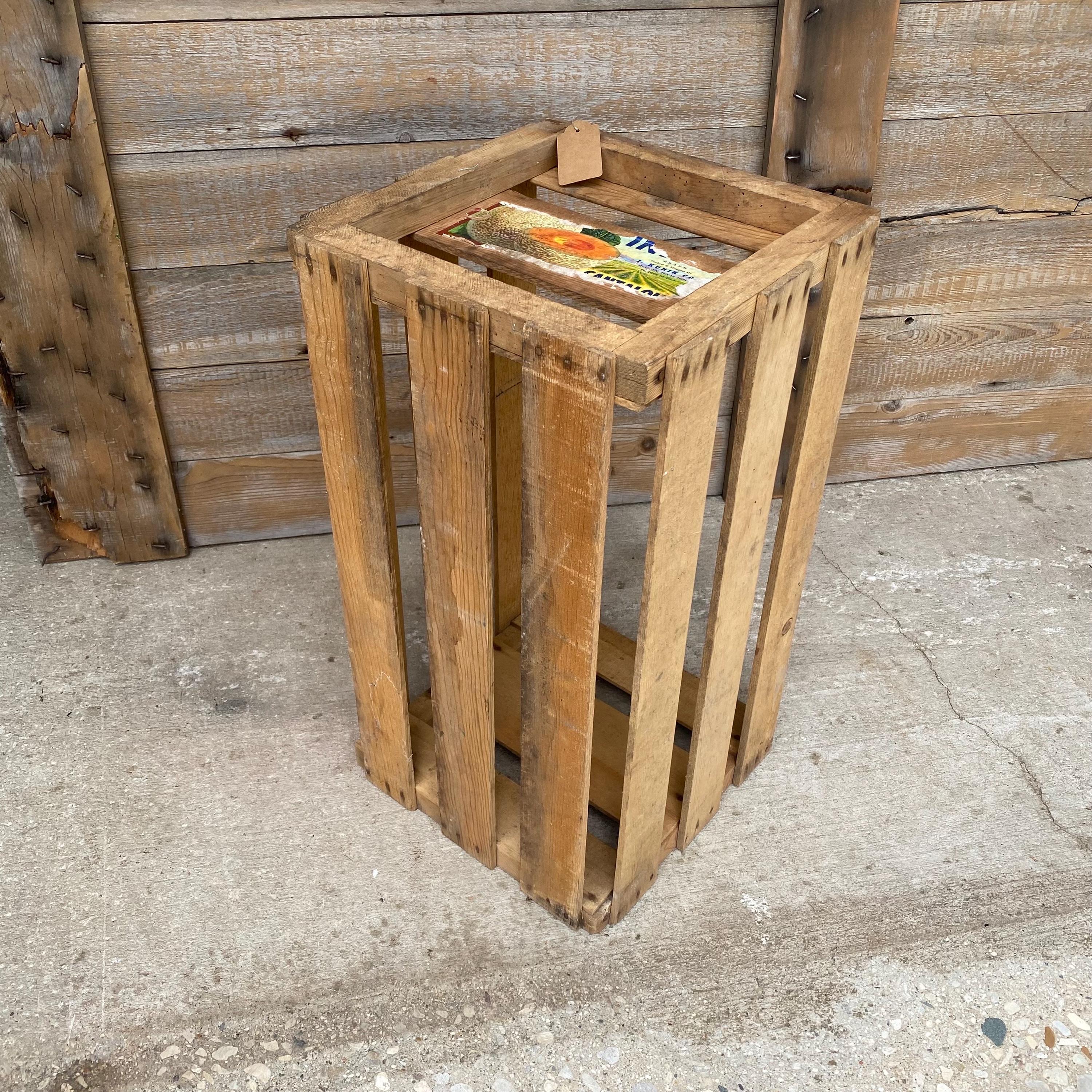 Vintage Wooden Crate Box: Farmhouse Cantaloupe Storage - Etsy
