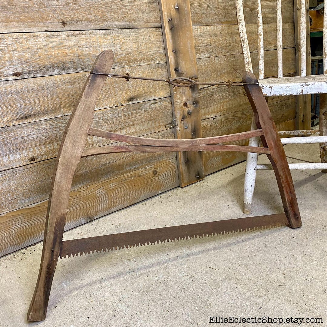Antique Bucksaw Cabin or Lodge Wall Decoration | Vintage Handsaw Cross ...