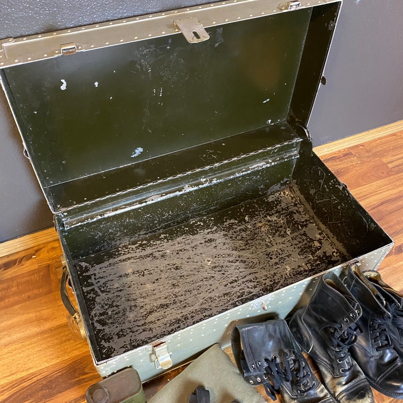 Vintage Military Footlocker Trunk Box US Army Memorabilia Etsy