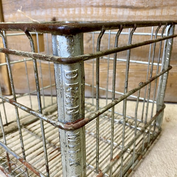 Vintage Dean Dairy Metal Milk Crate: Rustic Farmhouse Decor - Etsy