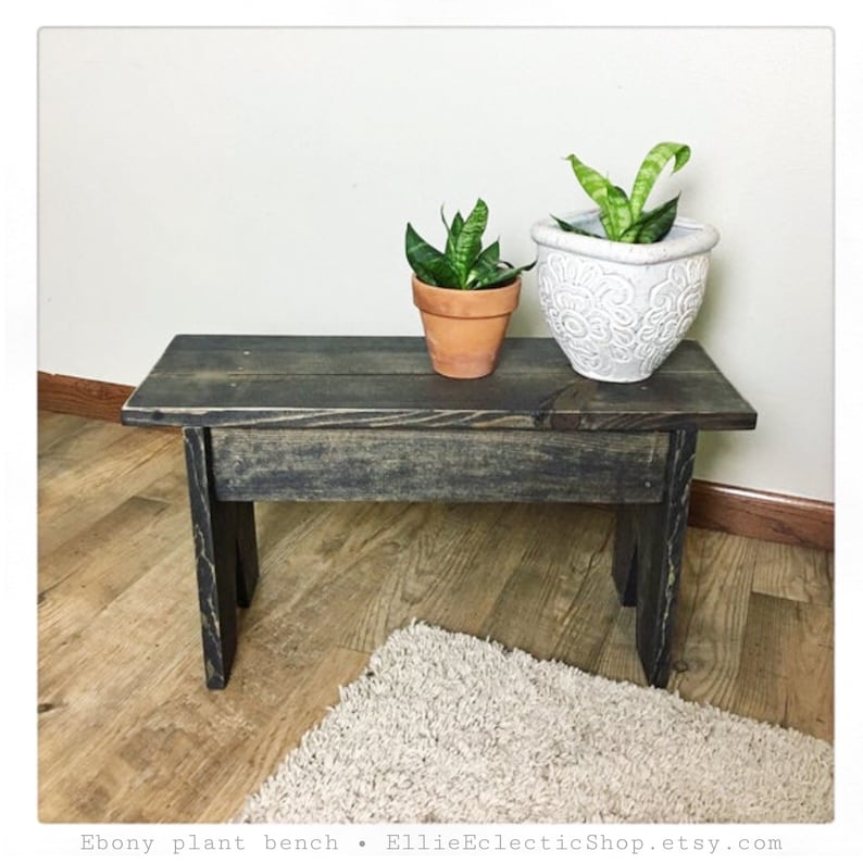Rustic plant stand wood bench Farmhouse entryway bench Etsy