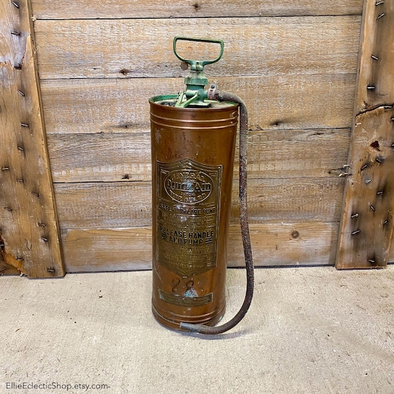 Vintage Copper Fire Extinguisher | Quick Aid Fire Guard | Rustic Vintage Copper Fire Extinguisher | Quick Aid Fire Guard | Rustic