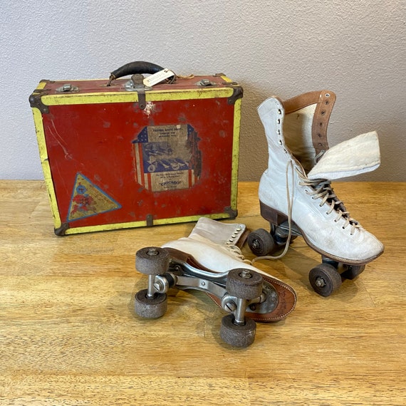 Vintage Betty Lytle Hyde roller skates and box Size… Gem