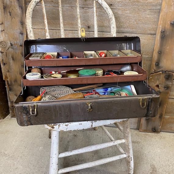cool retro tackle box Retro Tackle Box and Fishing Equipment Set | Vintage Fishing Lures, Angler  Gift