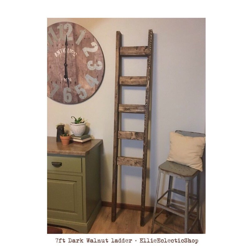 Blanket Ladder 7 Foot Decorative Wooden Ladder Farmhouse Etsy