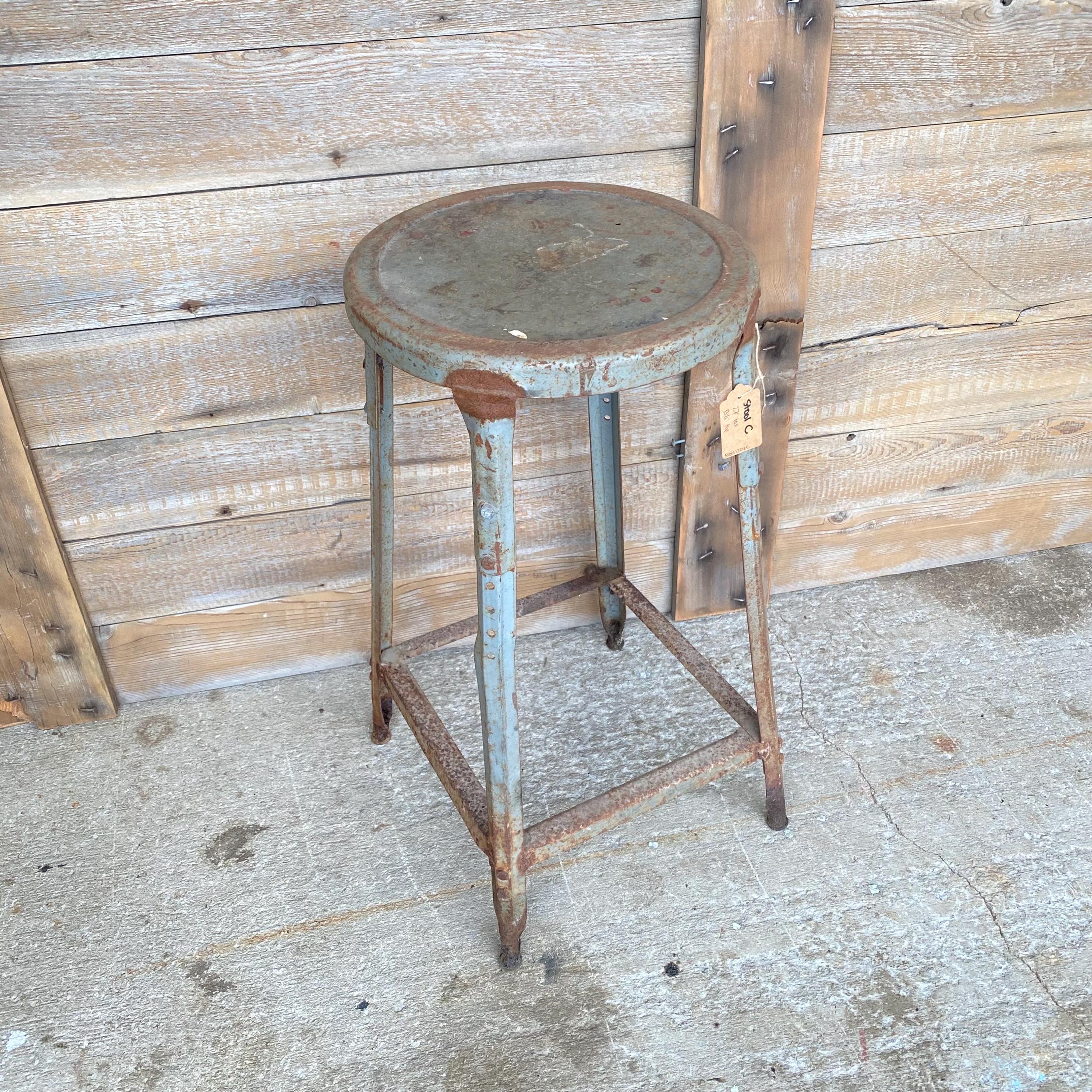 スツール Antique stool Set of 4 Antique Bar Stools Done in Solid, Thick Brass, With
