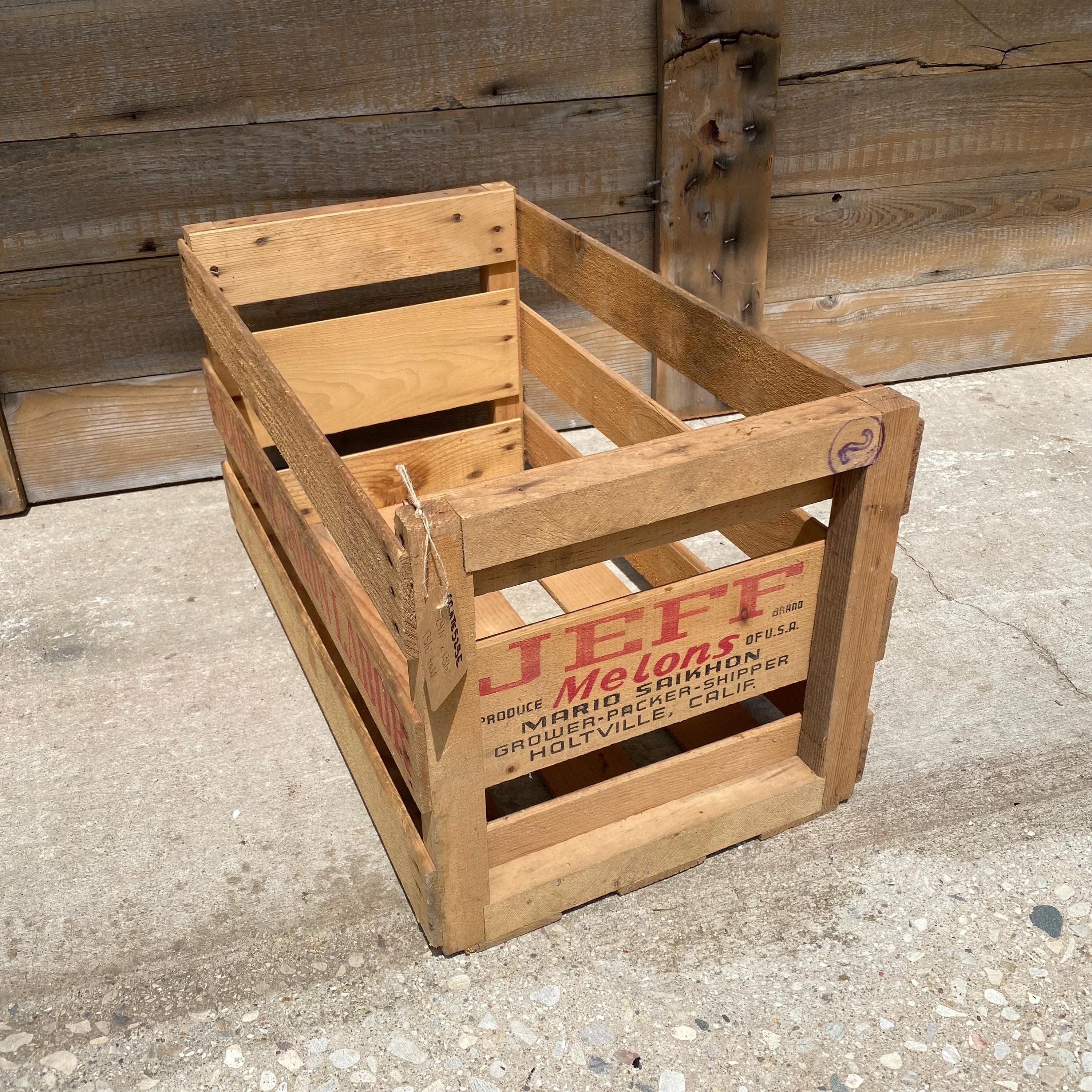Vintage Jeff Brand Melon Crate: Holtville California Wood Storage