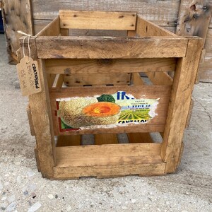 Vintage Wooden Crate Box: Farmhouse Cantaloupe Storage - Etsy